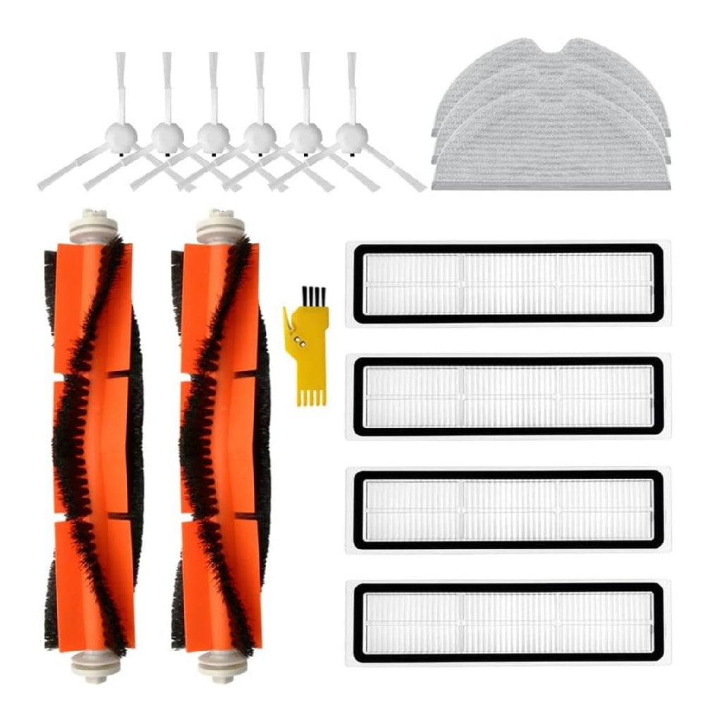Kit d'Accessoires du Remplacement destin¨¦ ¨¤ Robot Aspirateur Dreame D9 Dreame D9 Max Dreame L10 Pro 15 Packs 2 Brosses Principales 4 Filtres 6 Brosses Lat¨¦rales 3 Chiffons de Balayage