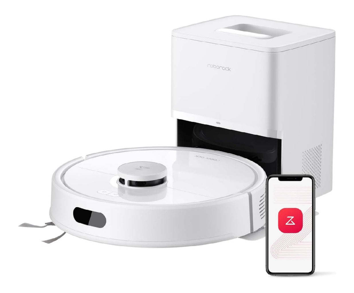 L5 Q7 roborock Robot Aspirateur Laveur avec Station 8000 Pa Aspiration Vidange Automatique Navigation LiDAR 3 Niveaux d'Eau pour Poils d'Animaux/Tapis App