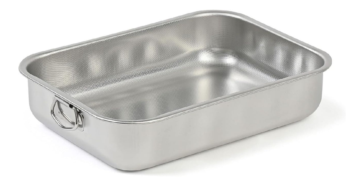 Steel SP11161 Pan Plat ¨¤ four Plat ¨¤ lasagne Plat de cuisson rectangulaire Rev¨ºtement antiadh¨¦sif Sans PFAS 30 x 22 cm Tout Inox Fabrication Italie